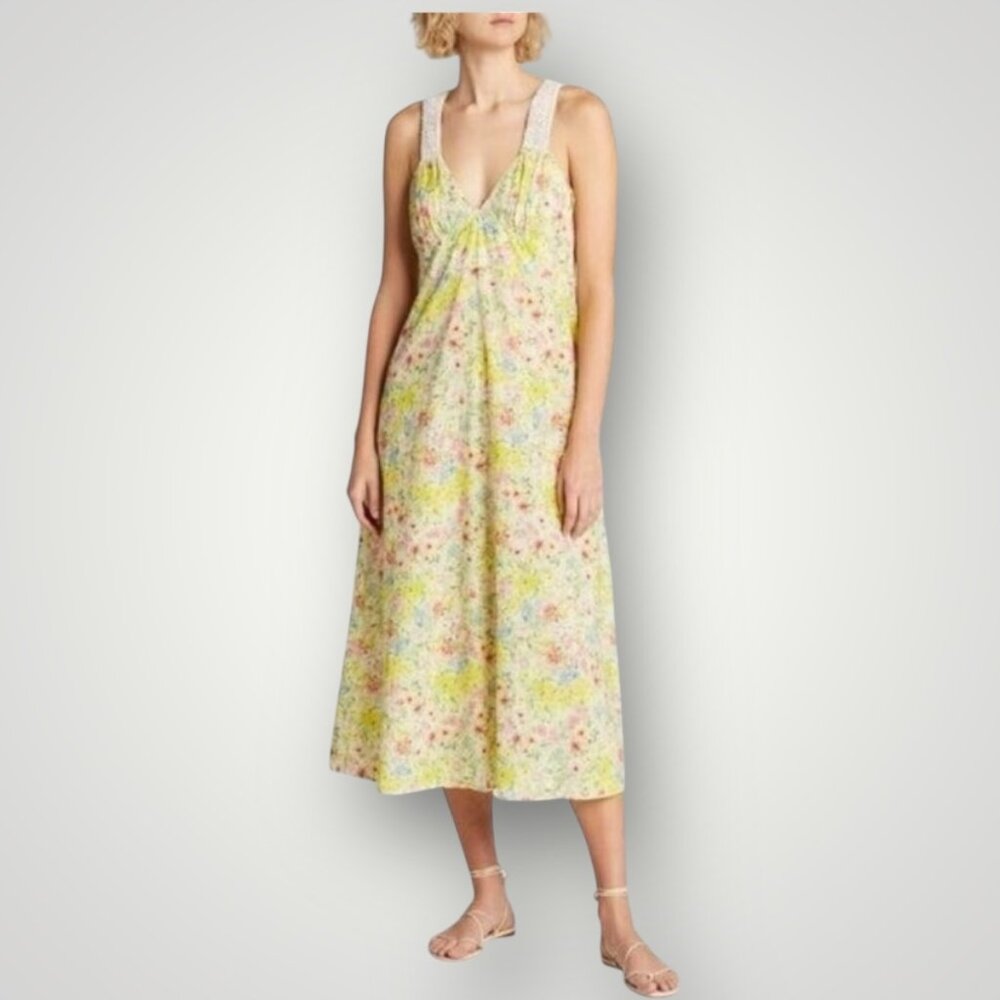 LoveShackFancy Sabina Floral Midi Dress